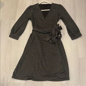 Elegant Gray Wrap Dress banana republic size medium.